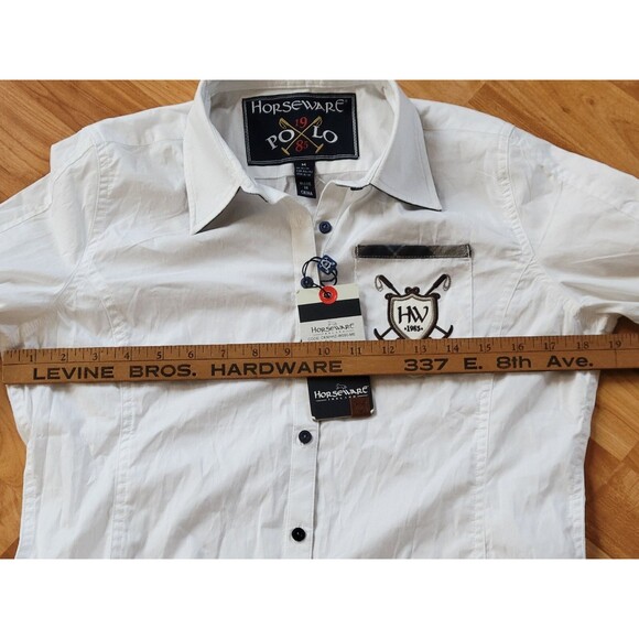 Horseware Ireland Country Western Women’s Junior M 8/10 Shirt White Button Polo - Picture 3 of 11